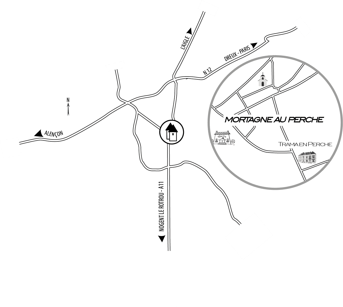 Trama en Perche - Plan d'accès